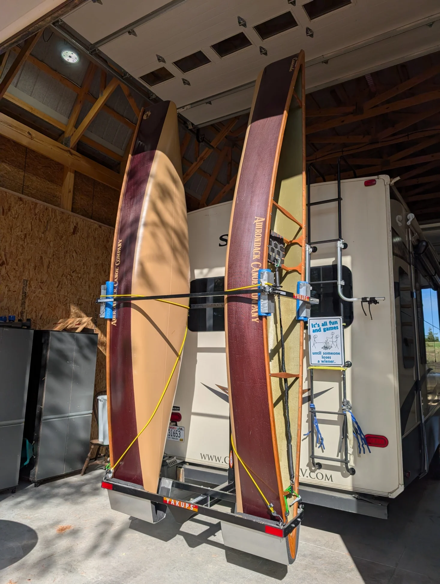SAVE $300 until 3/18/26 from price below! Yakups®  RV Kayak & Bike Racks  KR2B56 MOTORHOME & FIFTH WHEEL Fits Electric Bikes & or WATERCRAFTS  up to 32" wide & 12' long,  Bike rack is included.. - Image 13