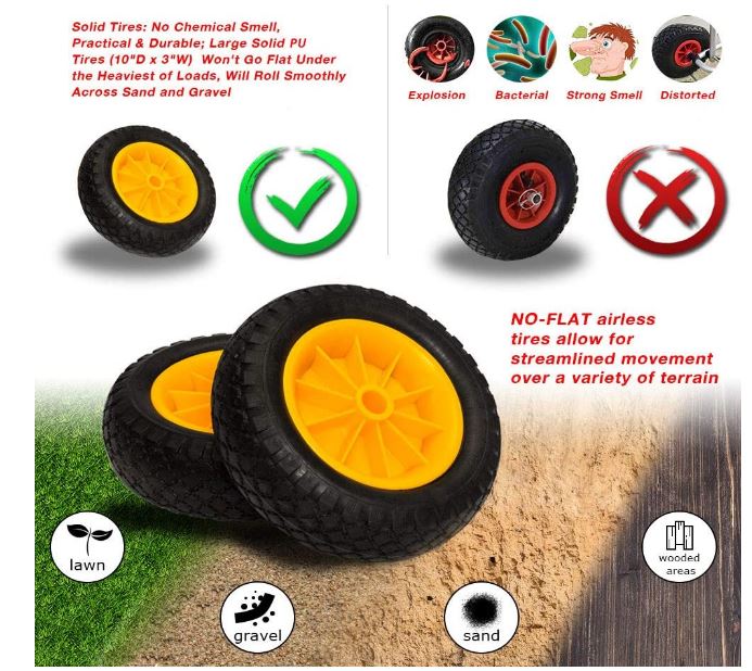 Kayak transport cart solid tires (no air required) - Image 3
