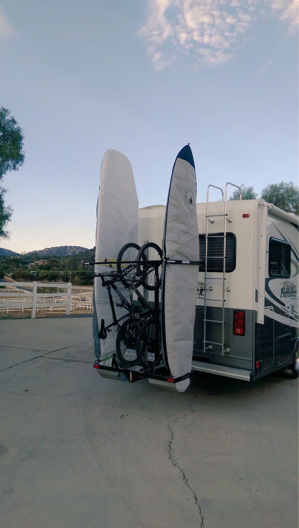 SAVE $300 until 3/18/26 from price below! Yakups®  RV Kayak & Bike Racks  KR2B56 MOTORHOME & FIFTH WHEEL Fits Electric Bikes & or WATERCRAFTS  up to 32" wide & 12' long,  Bike rack is included.. - Image 15