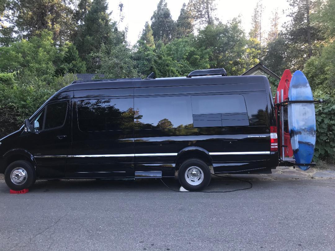 Sale good until 3/18/26 SAVE $300! Yakups®   Model KR2B56 rack can be used with  SWING ARMS on class B  RV's or Truck Campers, Includes Bike Rack, Kayak stainless guards, & Drop down wheel.  SEE VIDEO - Image 5